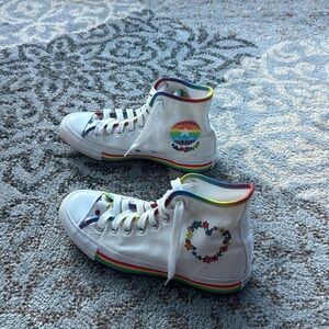 Converse Limited Edition Pride High Top Chuck Taylor White Rainbow 8.5